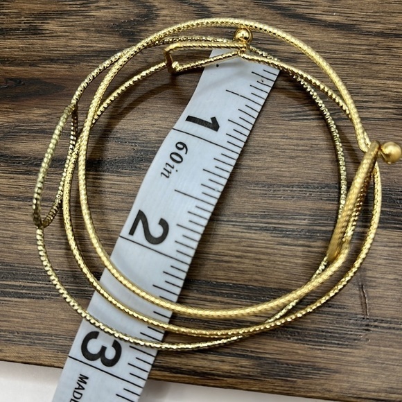 3 Bracelets Stackable Delicate Dainty Abstract Bracelets Gold Tone Minimalist - Picture 11 of 11